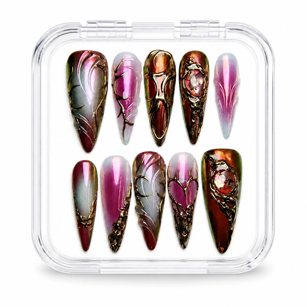 Press-on Nails Wholesale $9.90 Crimson Luxe by Yabe Vietnam