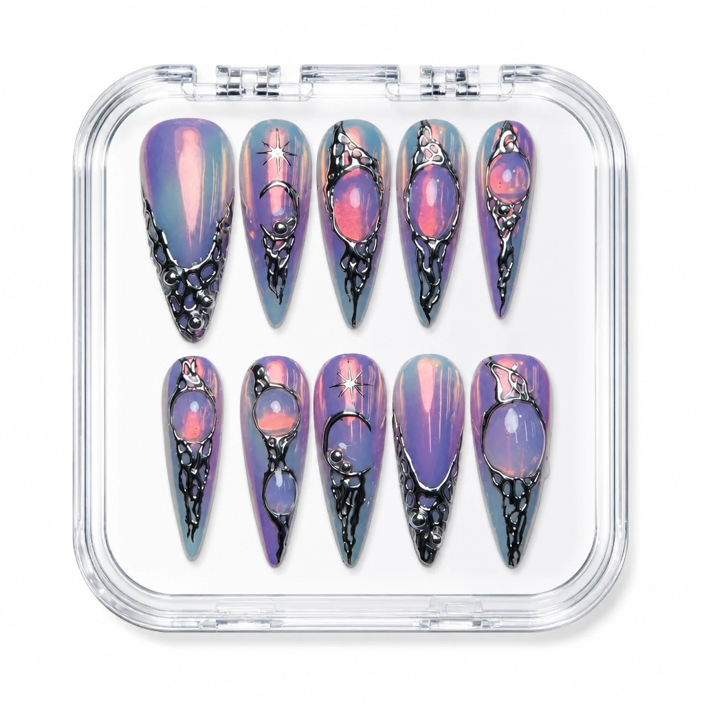 Press-on Nails Wholesale $9.90 Cosmic Glamour by Yabe Vietnam
