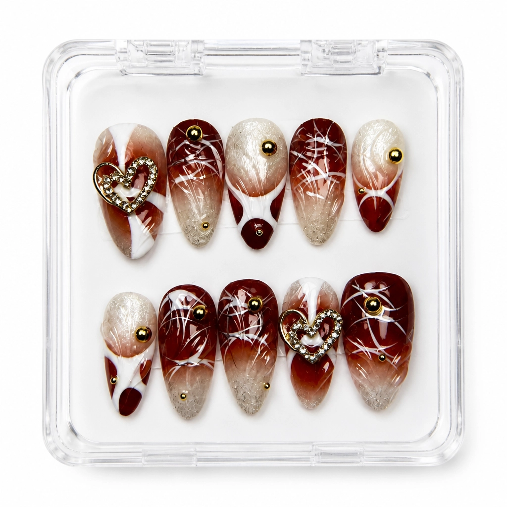 Press-on Nails Wholesale $9.90 Crimson Elegance by Yabe Vietnam
