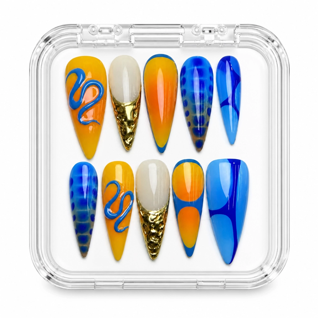 Press-on Nails Wholesale $9.90 Azure Flame by Yabe Vietnam