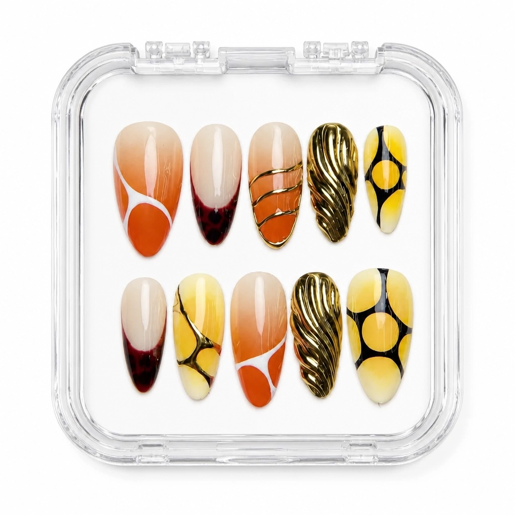 Press-on Nails Wholesale $9.90 Coral Geometry by Yabe Vietnam