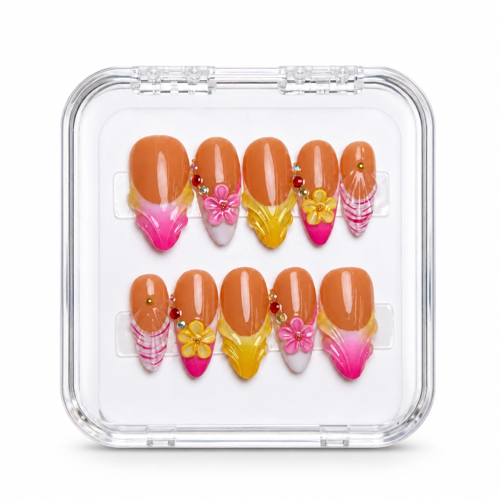 Press-on Nails Wholesale $9.90 Tropical Sunset Luxe by Yabe Vietnam