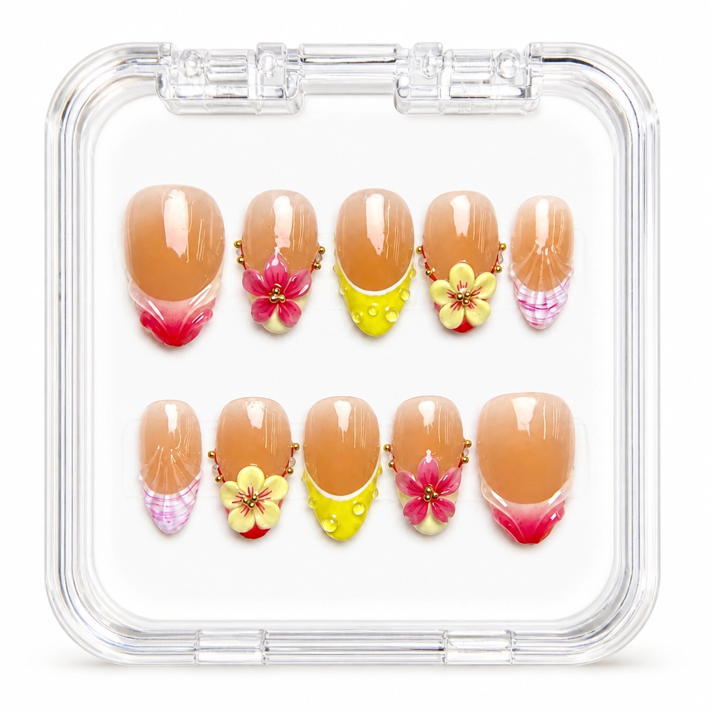 Press-on Nails Wholesale $9.90 Floral Cascade by Yabe Vietnam