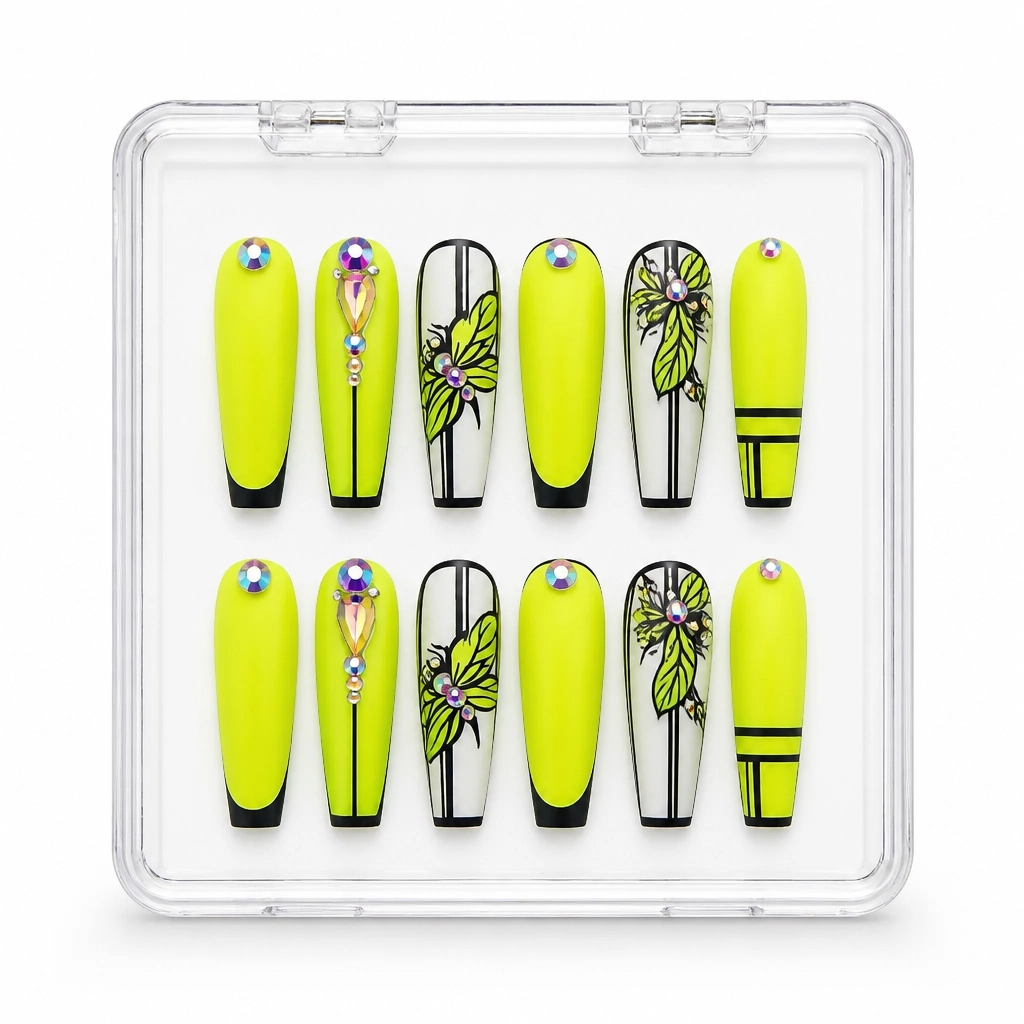 Press-on Nails Wholesale $9.90 Neon Butterfly Bliss by Yabe Vietnam