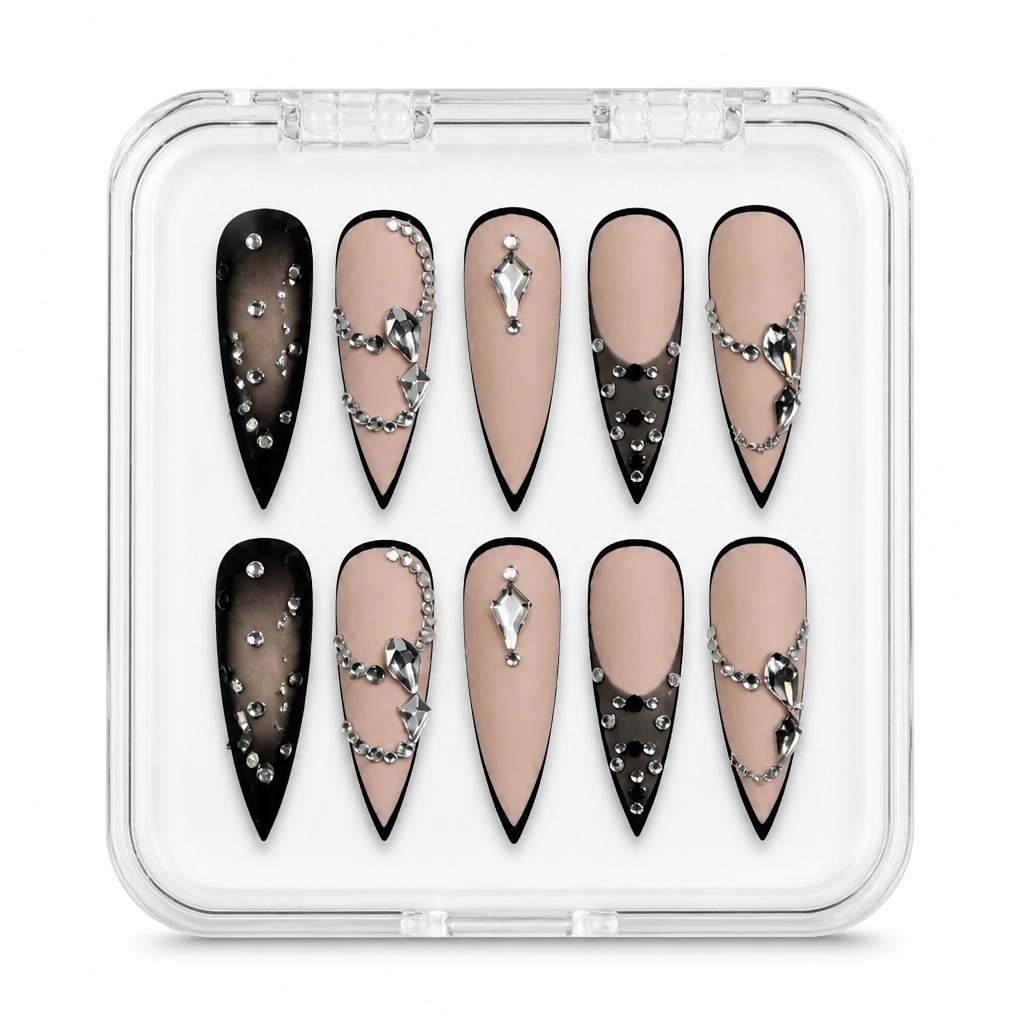 Press-on Nails Wholesale $9.90 Beige Obsidian Glam by Yabe Vietnam