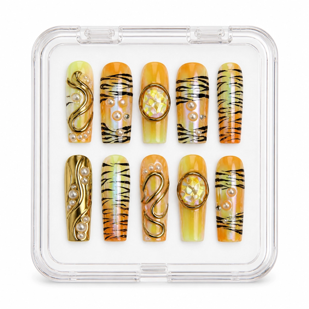 Press-on Nails Wholesale $9.90 Golden Luxe by Yabe Vietnam