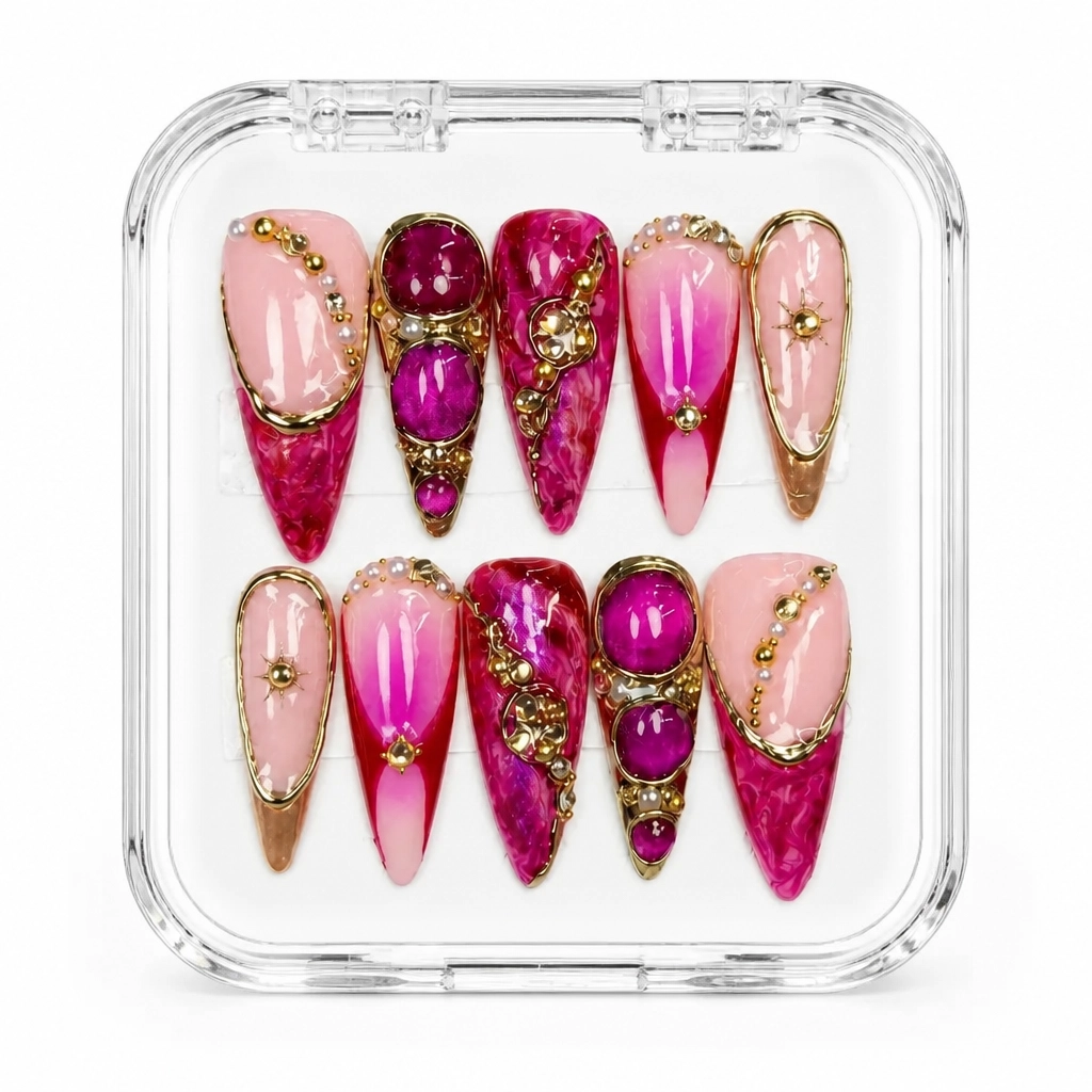 Press-on Nails Wholesale $9.90 Burgundy Luxe by Yabe Vietnam