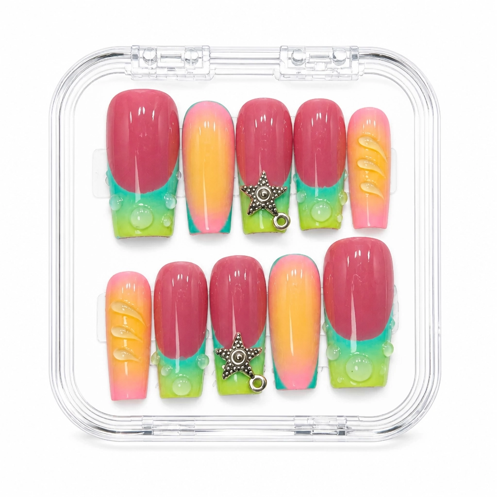 Press-on Nails Wholesale $9.90 Sunset Garden Luxe by Yabe Vietnam