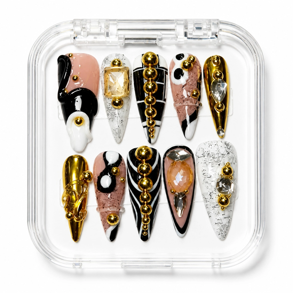 Press-on Nails Wholesale $9.90 Gilded Glamour by Yabe Vietnam