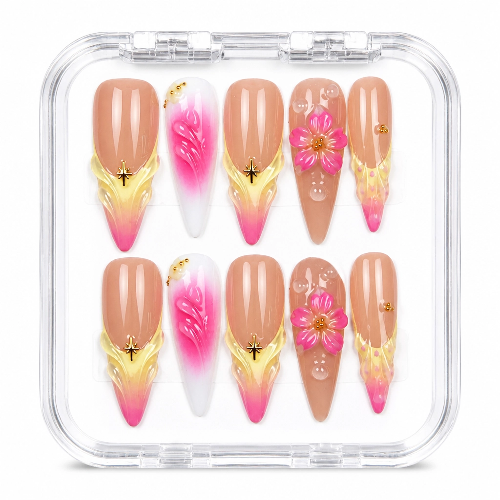 Press-on Nails Wholesale $9.90 Gilded Bloom by Yabe Vietnam