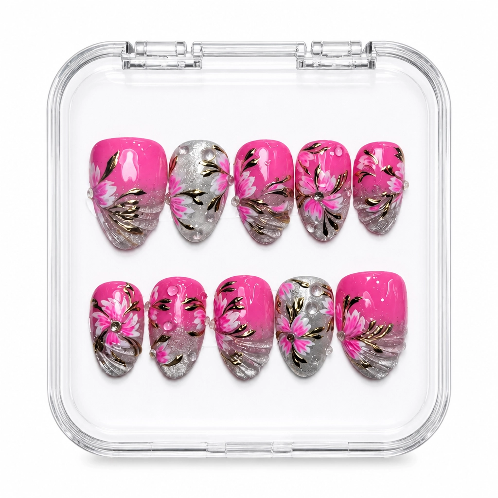 Press-on Nails Wholesale $9.90 Glitter Luxe Heart by Yabe Vietnam