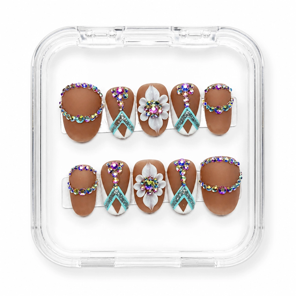 Press-on Nails Wholesale $9.90 Jeweled Elegance by Yabe Vietnam
