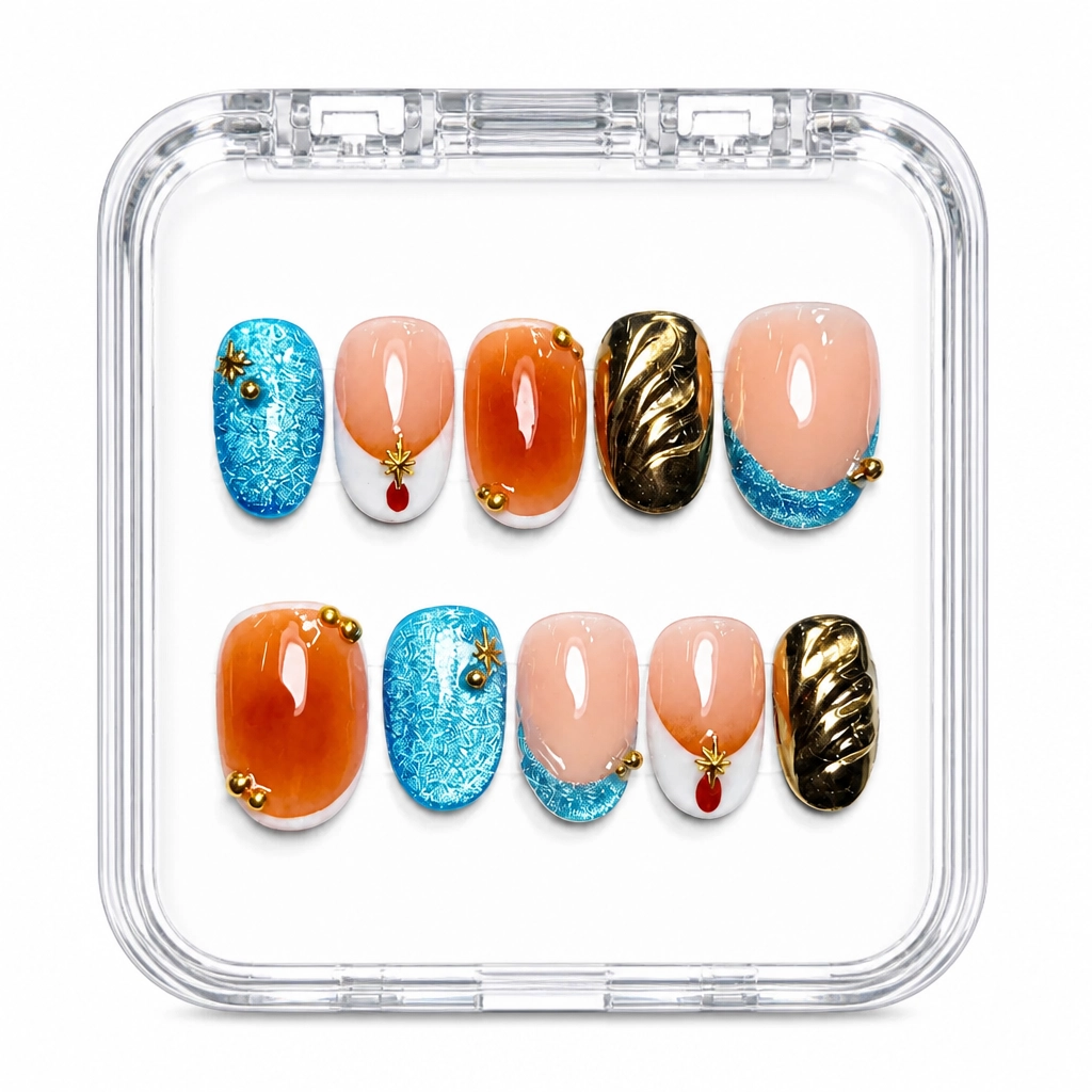 Press-on Nails Wholesale $9.90 Amber Glamour by Yabe Vietnam