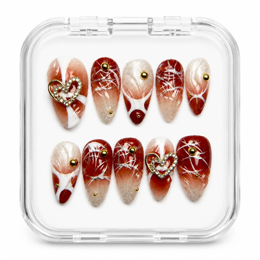 Press-on Nails Wholesale $9.90 Crimson Luxe by Yabe Vietnam