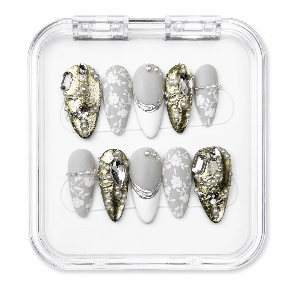 Press-on Nails Wholesale $9.90 Gilded Marble Luxe by Yabe Vietnam