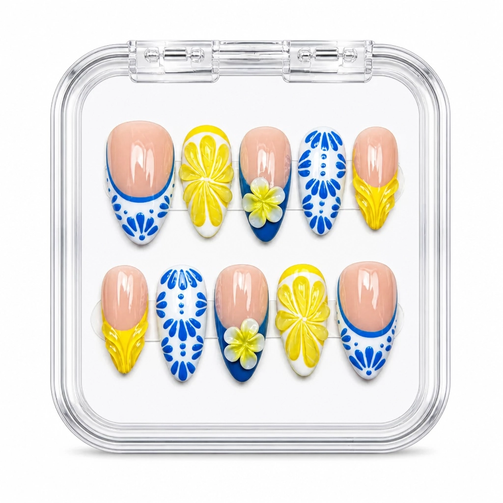 Press-on Nails Wholesale $9.90 Citrus Bloom by Yabe Vietnam