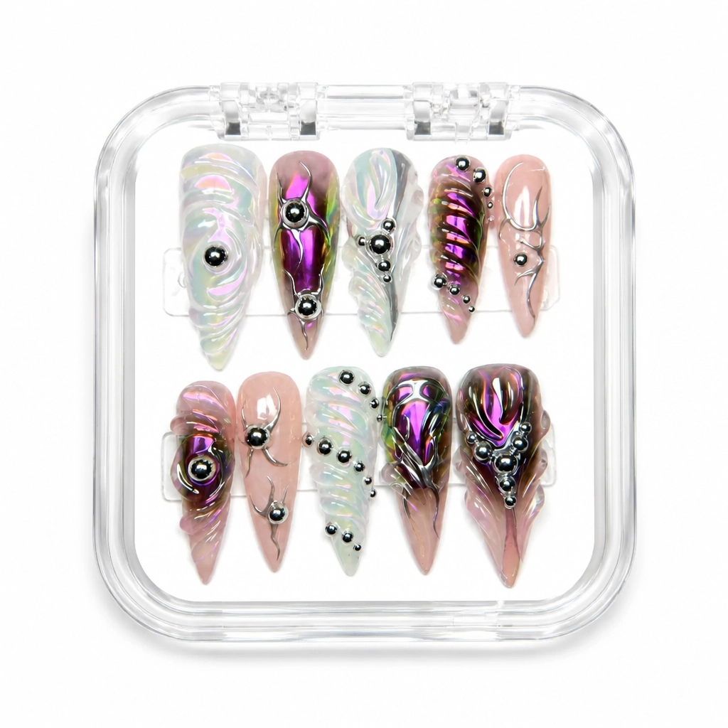 Press-on Nails Wholesale $9.90 Holographic Luxe by Yabe Vietnam