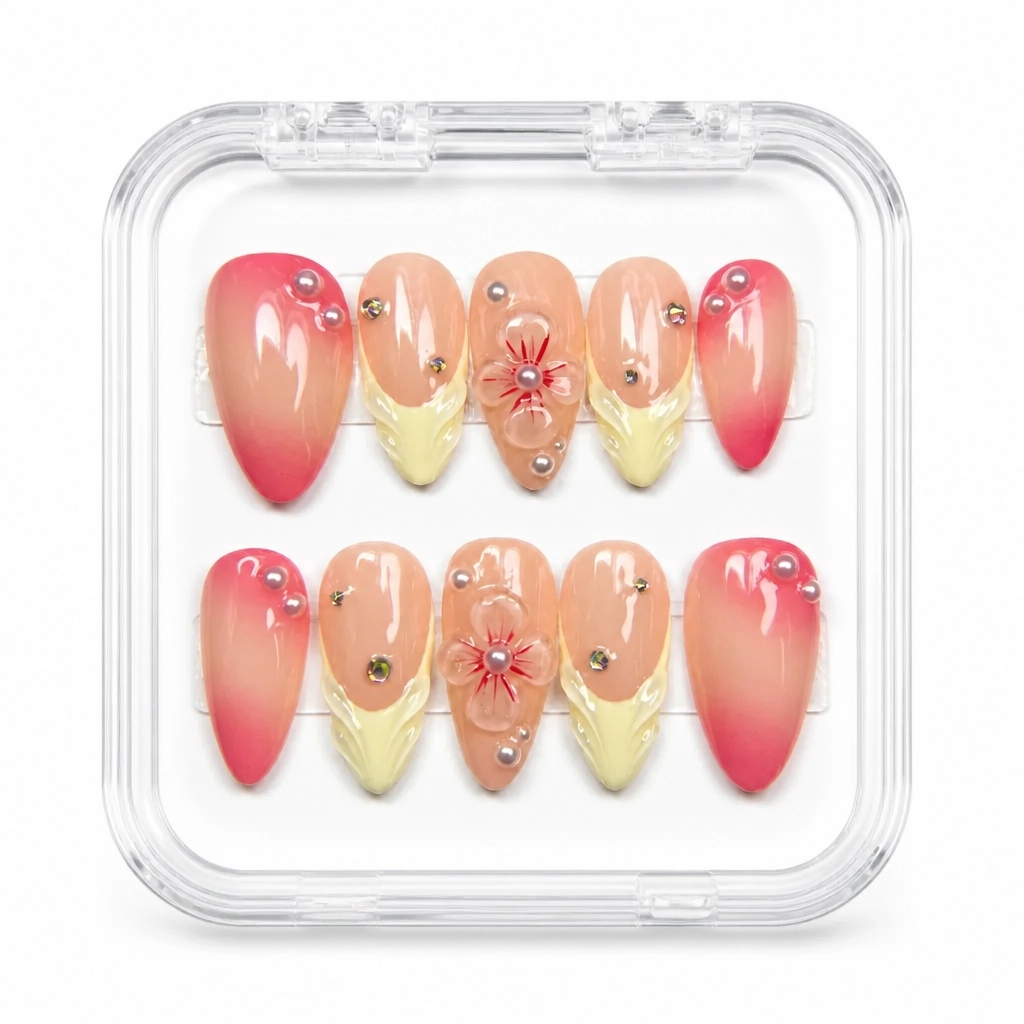 Press-on Nails Wholesale $9.90 Floral Ombre Bliss by Yabe Vietnam