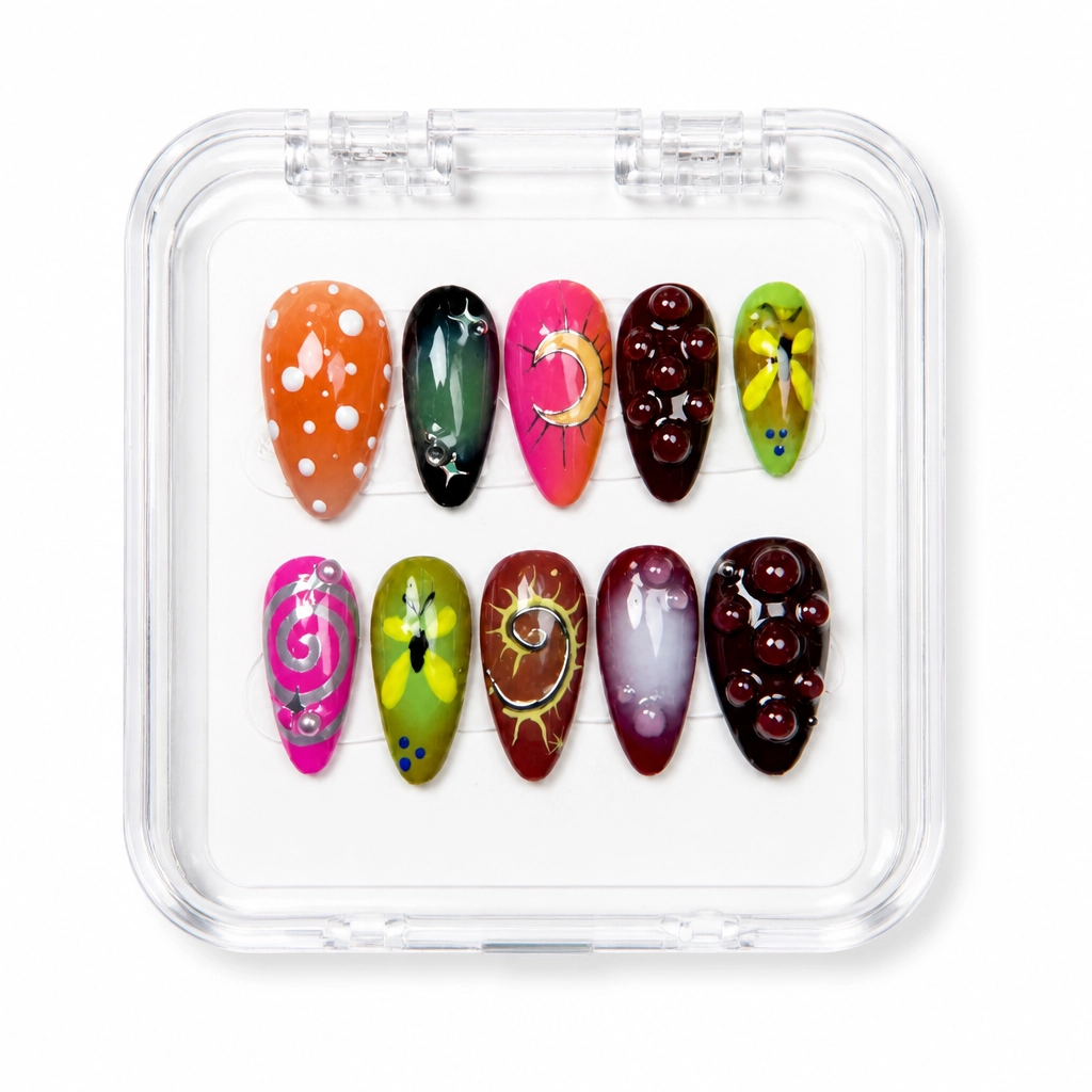Press-on Nails Wholesale $9.90 Jeweled Noir by Yabe Vietnam