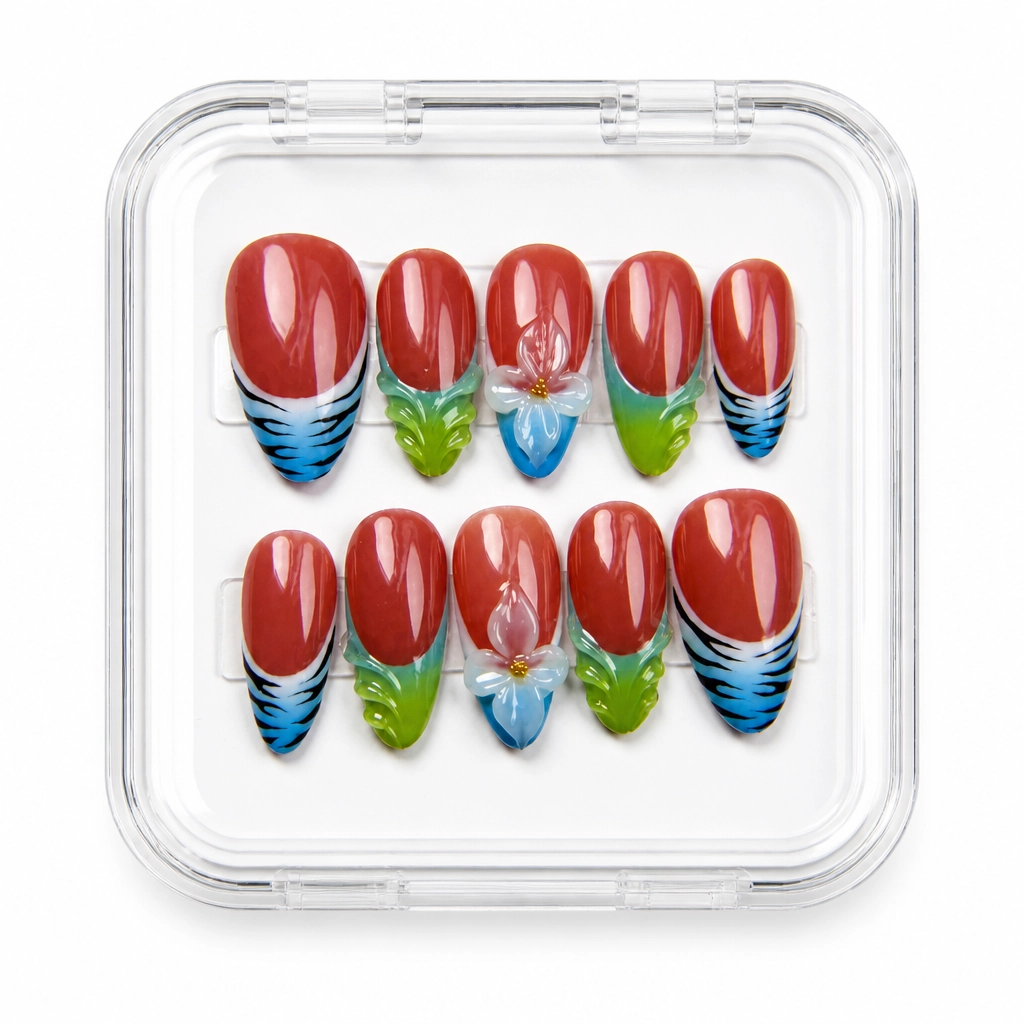 Press-on Nails Wholesale $9.90 Crimson Wave by Yabe Vietnam