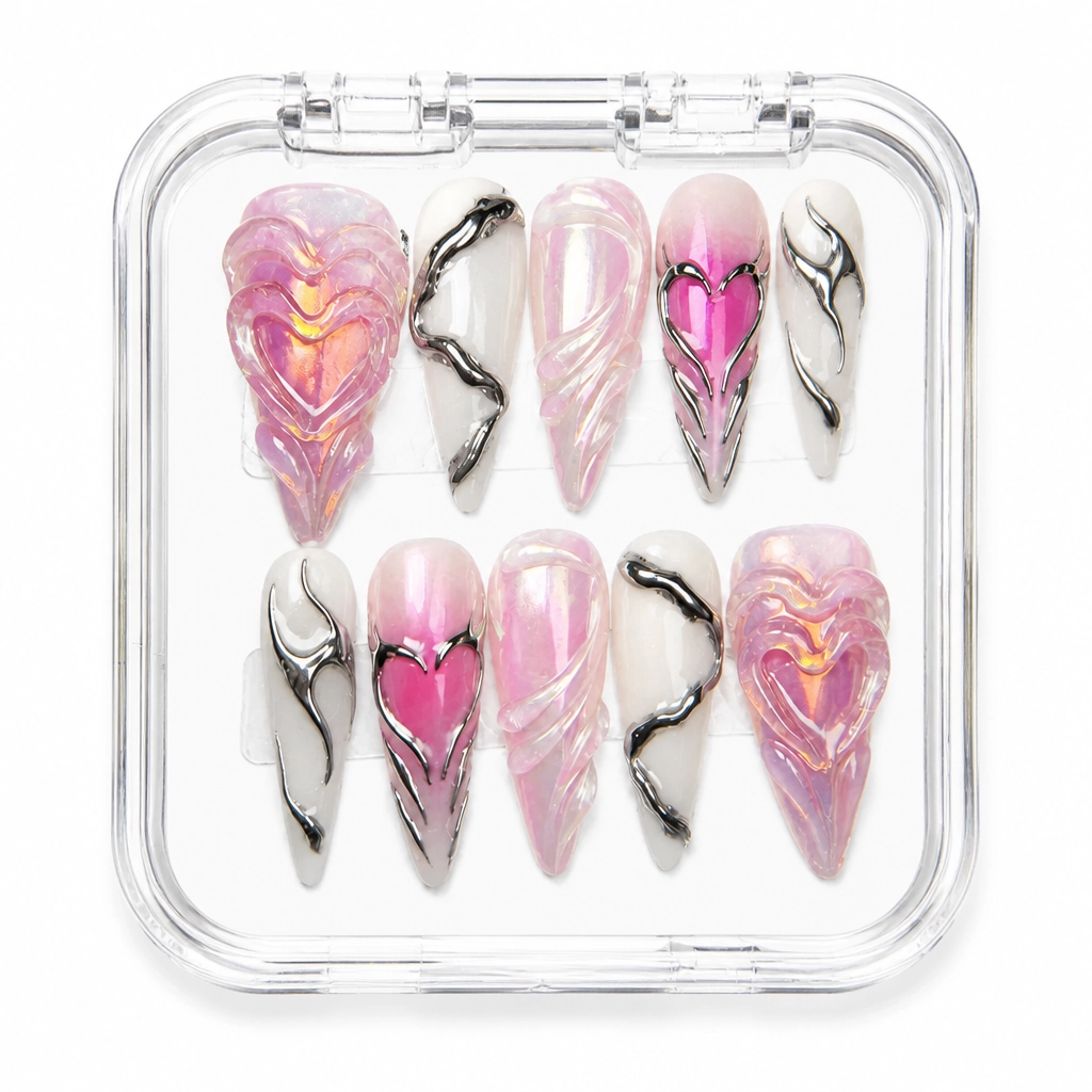 Press-on Nails Wholesale $9.90 Amethyst Feather by Yabe Vietnam