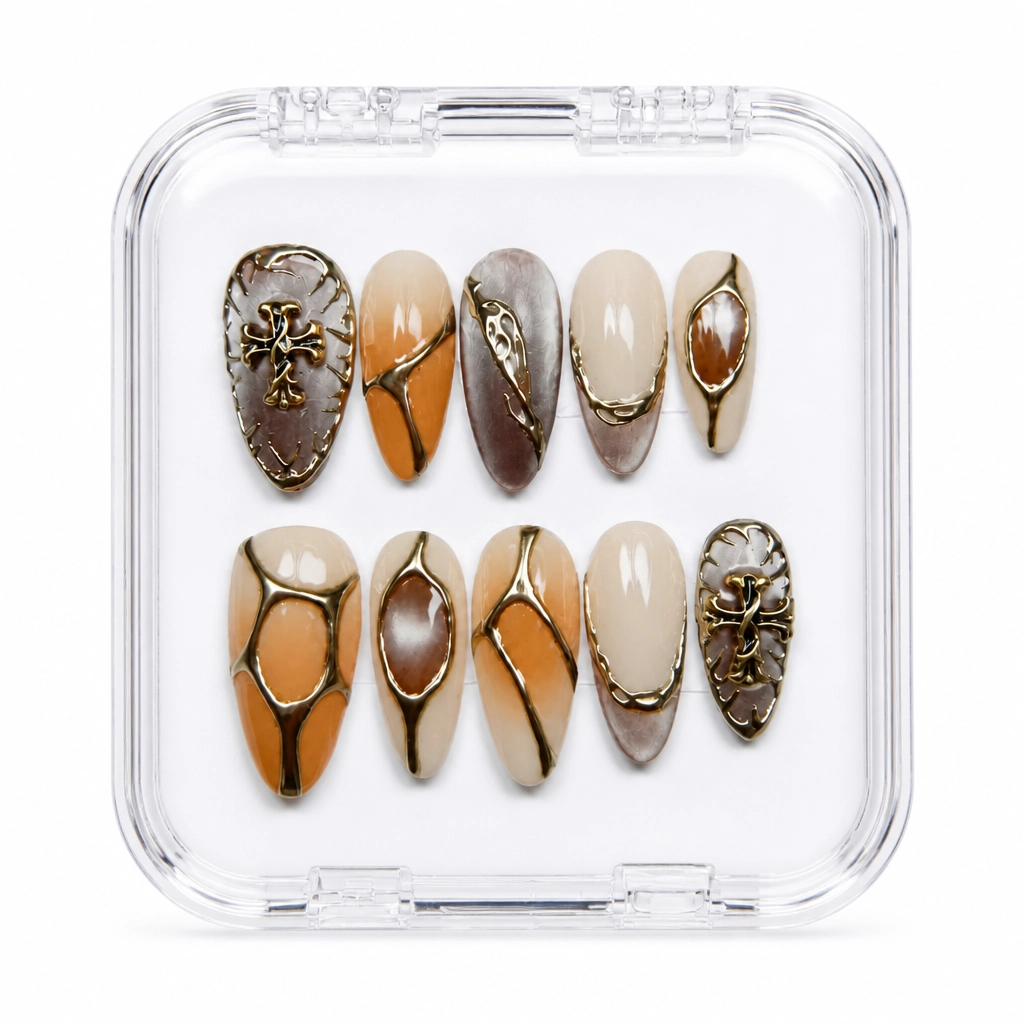 Press-on Nails Wholesale $9.90 Beige Obsidian Luxe by Yabe Vietnam