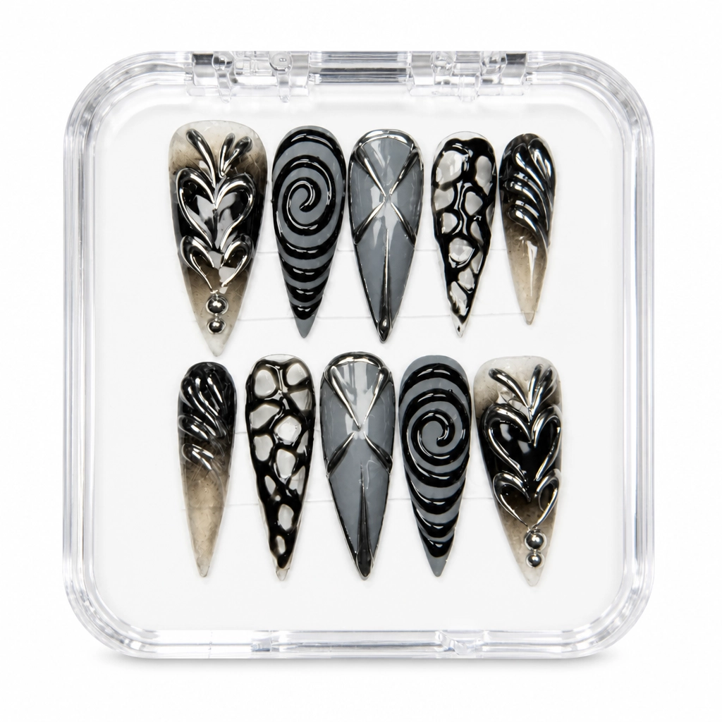 Press-on Nails Wholesale $9.90 Midnight Feather Luxe by Yabe Vietnam