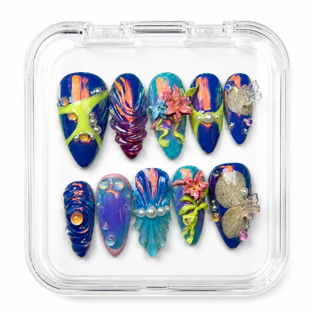 Press-on Nails Wholesale $9.90 Tropical Splendor by Yabe Vietnam