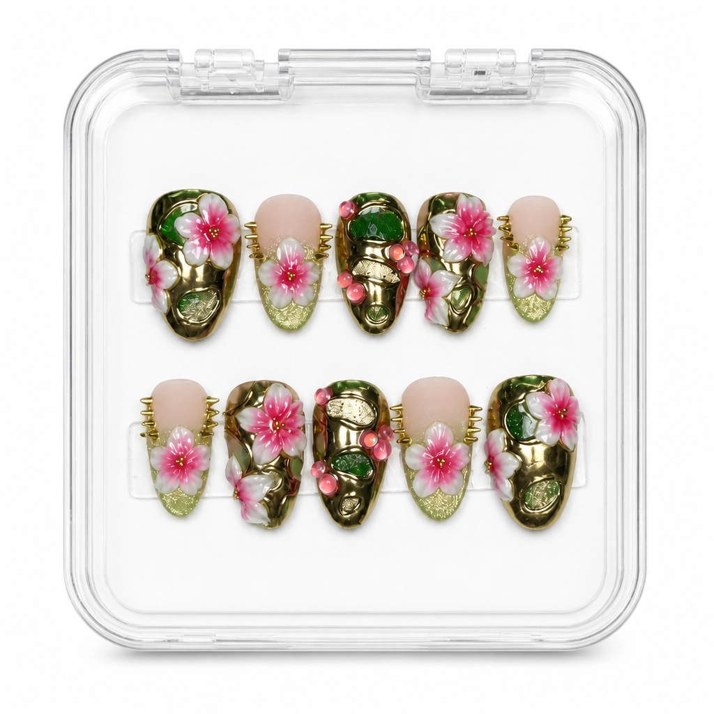 Press-on Nails Wholesale $9.90 Botanical Bloom by Yabe Vietnam
