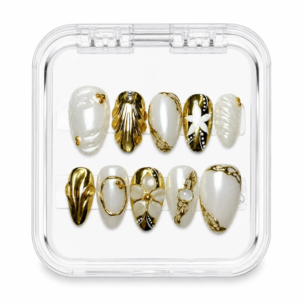 Press-on Nails Wholesale $9.90 Gilded Elegance by Yabe Vietnam