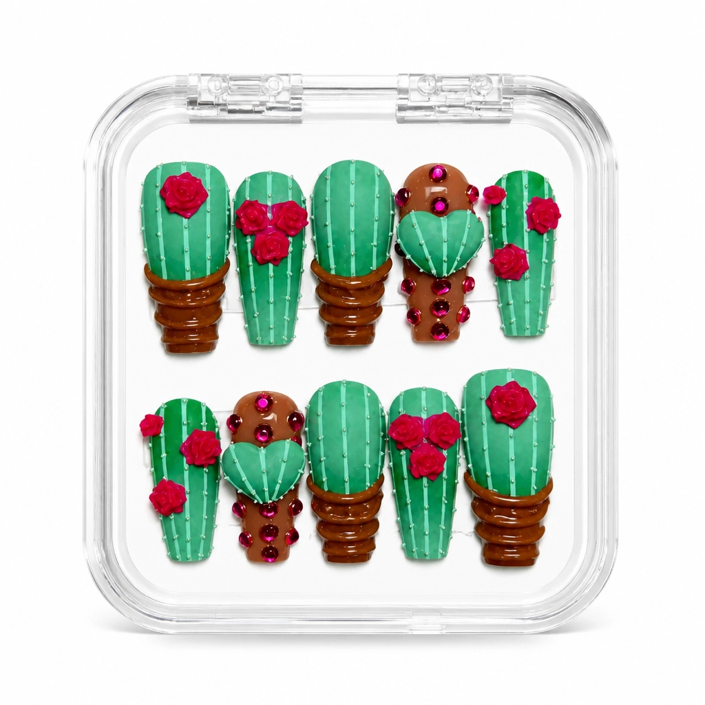Press-on Nails Wholesale $9.90 Cactus Bloom by Yabe Vietnam