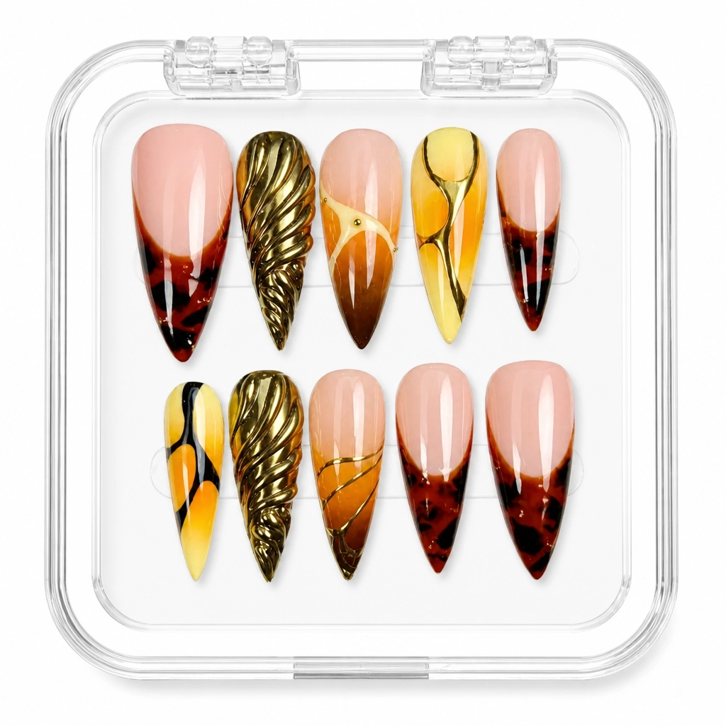 Press-on Nails Wholesale $9.90 Sunset Elegance by Yabe Vietnam