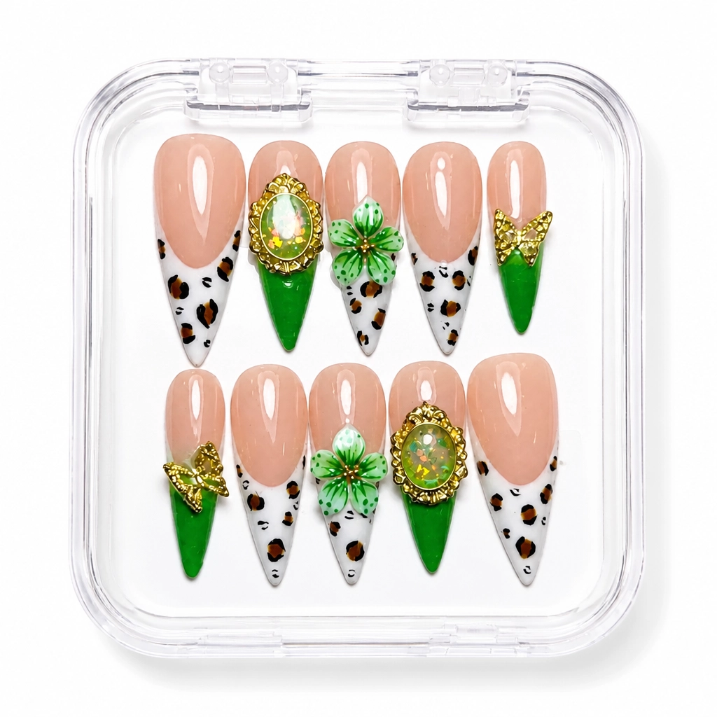 Press-on Nails Wholesale $9.90 Emerald Elegance by Yabe Vietnam