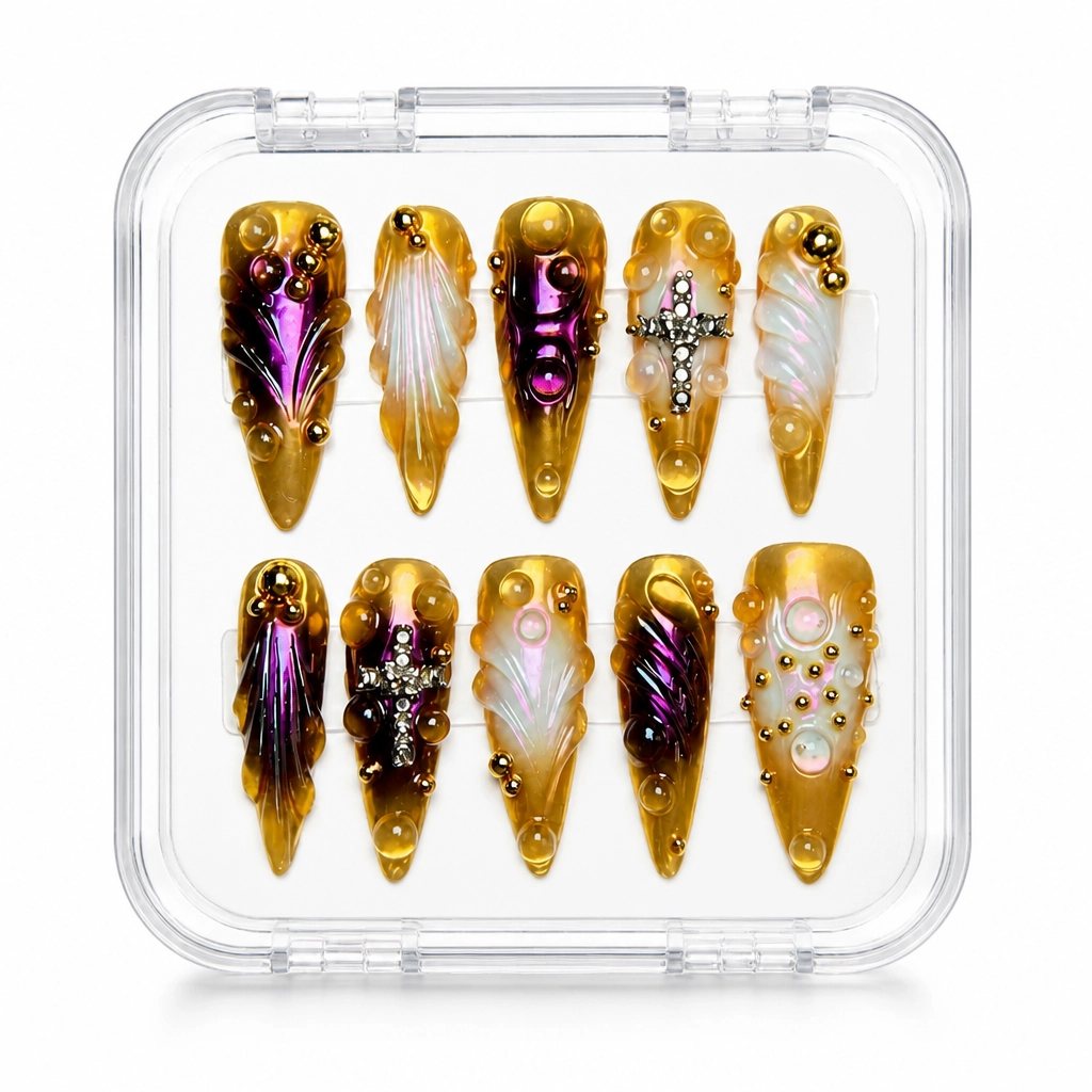 Press-on Nails Wholesale $9.90 Opulent Alchemy by Yabe Vietnam