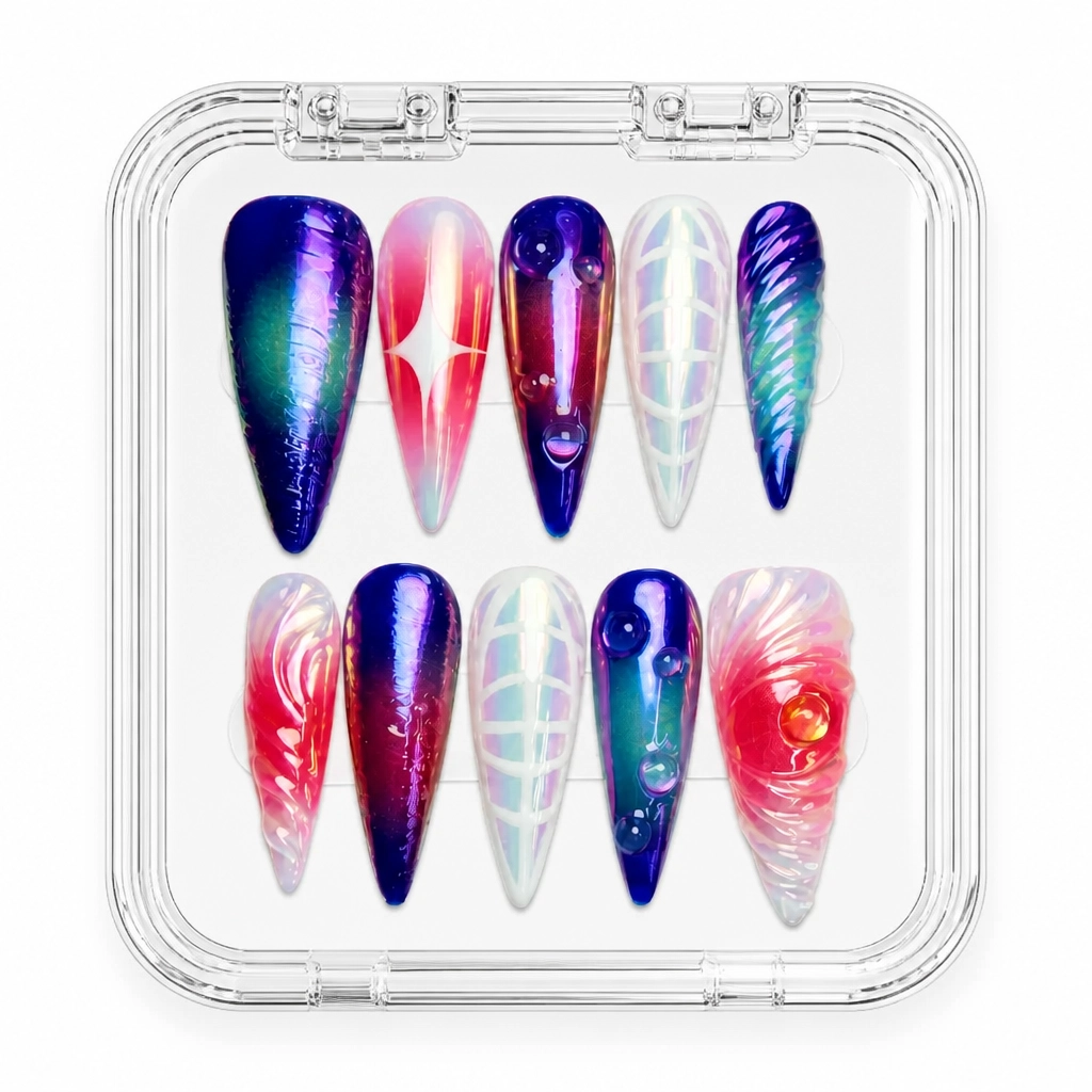 Press-on Nails Wholesale $9.90 Cosmic Aurora by Yabe Vietnam