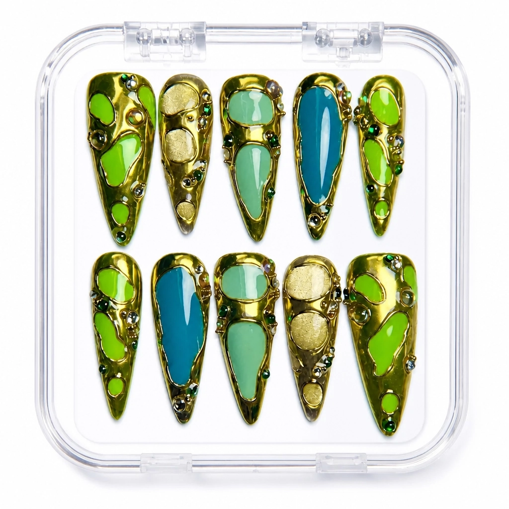 Press-on Nails Wholesale $9.90 Emerald Luxe by Yabe Vietnam
