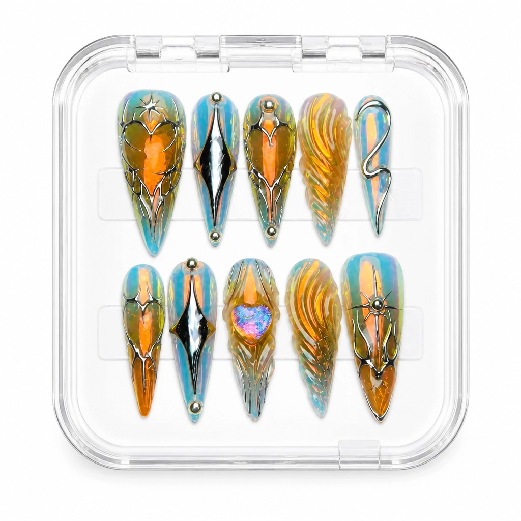 Press-on Nails Wholesale $9.90 Amber Illusion by Yabe Vietnam