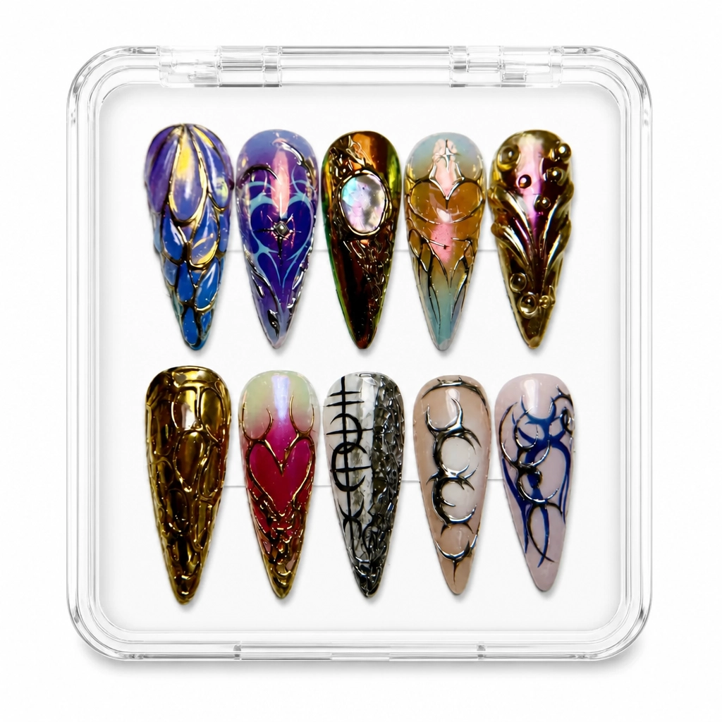 Press-on Nails Wholesale $9.90 Blue Chromatic Mystique by Yabe Vietnam