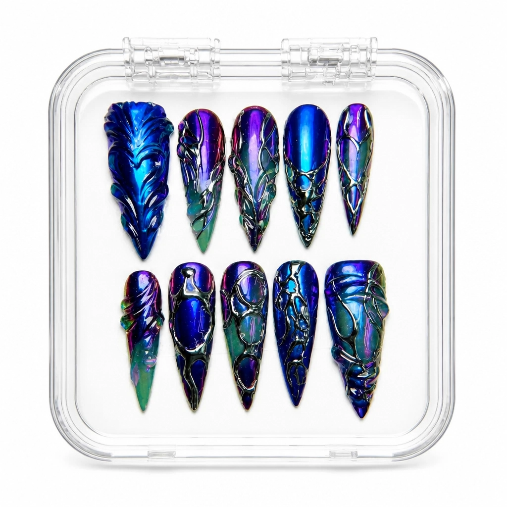 Press-on Nails Wholesale $9.90 Midnight Aurora by Yabe Vietnam