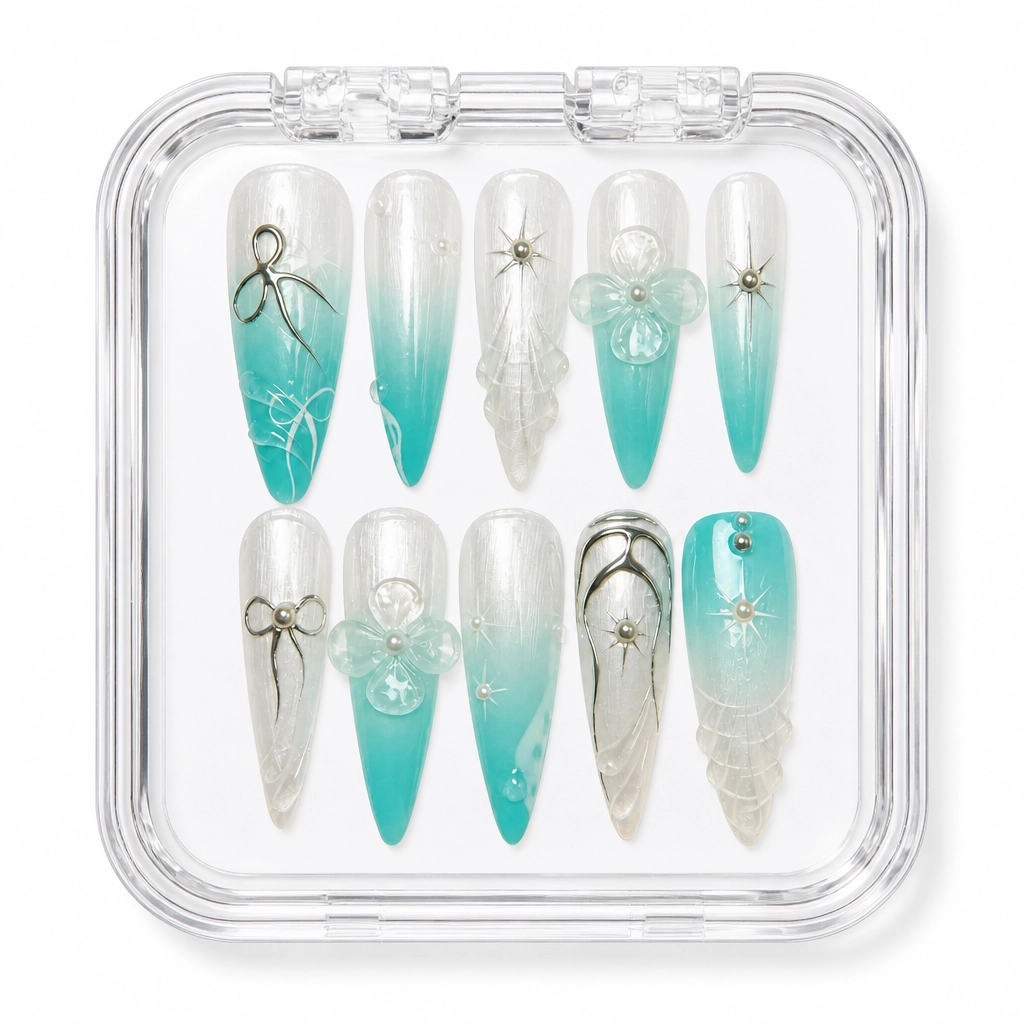 Press-on Nails Wholesale $9.90 Celestial Turquoise by Yabe Vietnam