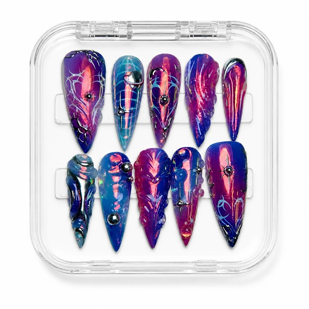 Press-on Nails Wholesale $9.90 Velvet Cosmic Aurora by Yabe Vietnam
