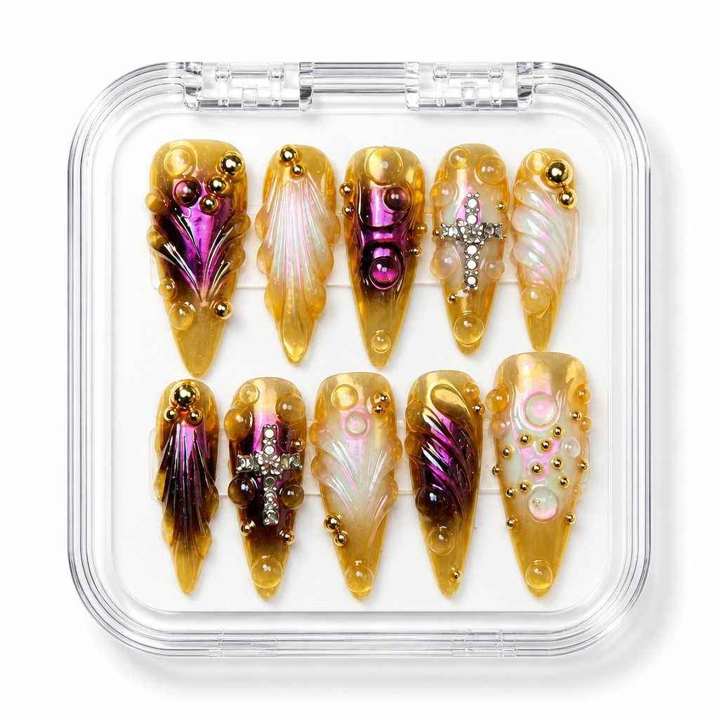 Press-on Nails Wholesale $9.90 Gilded Glamour by Yabe Vietnam