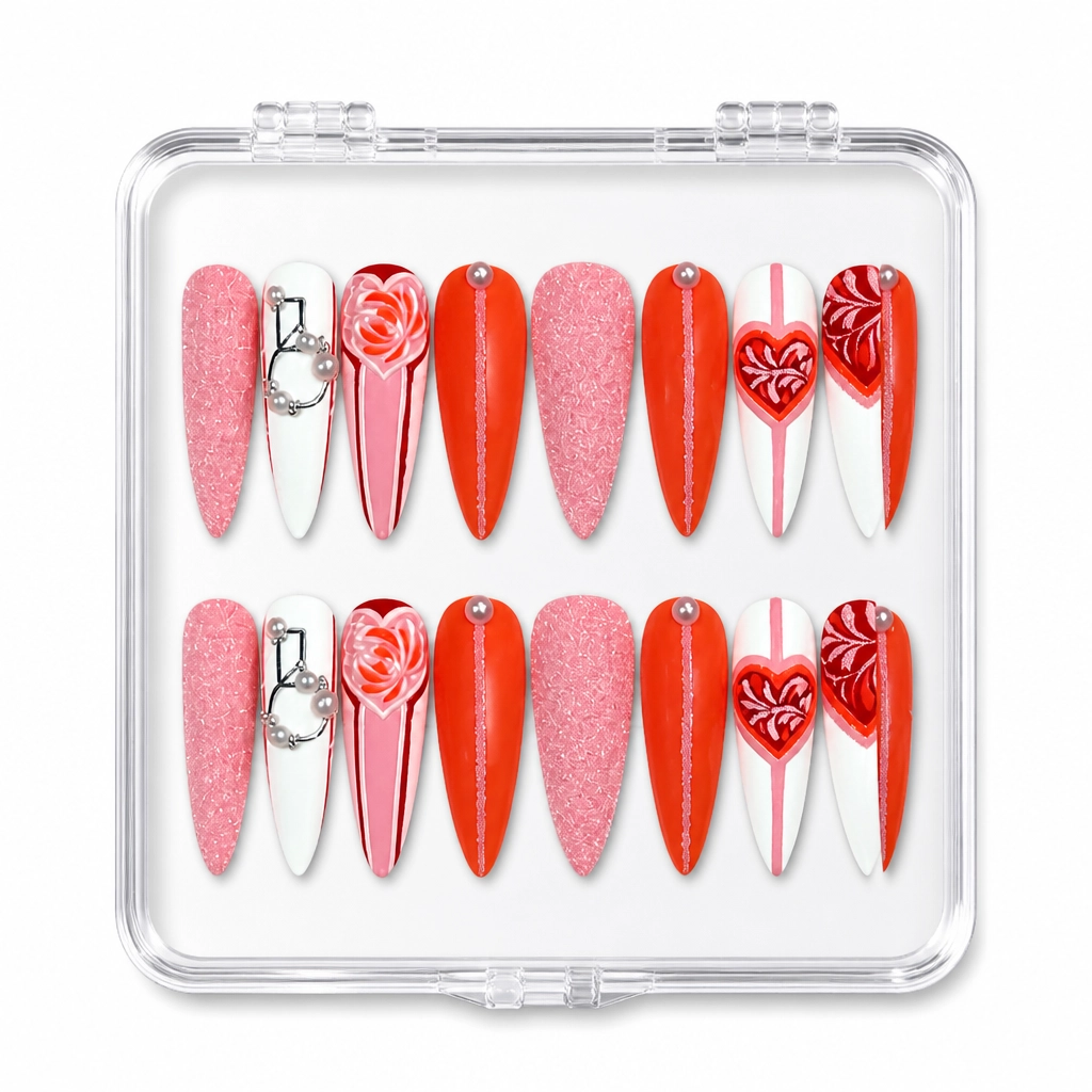 Press-on Nails Wholesale $9.90 Chic Crimson Elegance by Yabe Vietnam