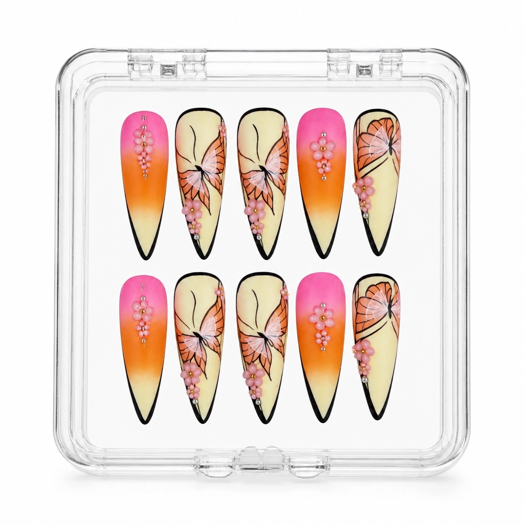 Press-on Nails Wholesale $9.90 Sunset Bloom by Yabe Vietnam