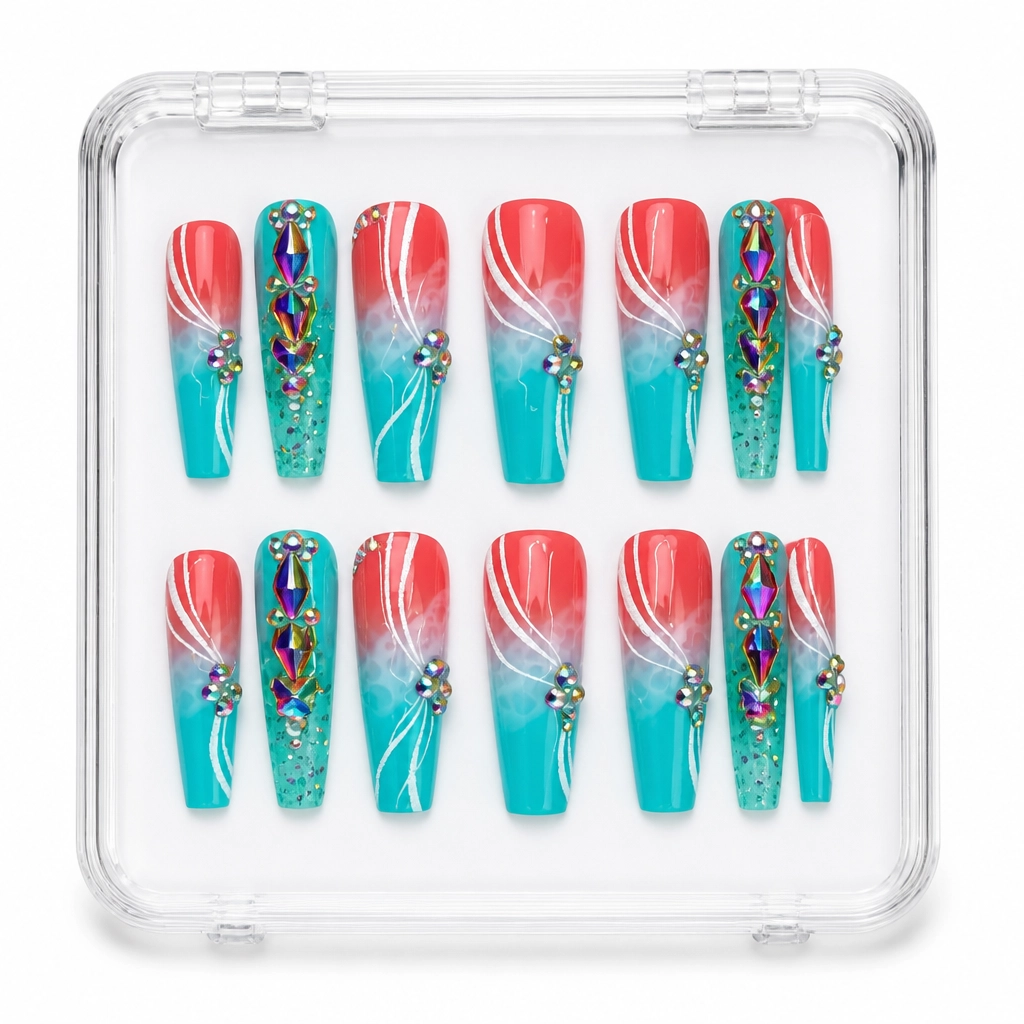 Press-on Nails Wholesale $9.90 Crimson Elegance by Yabe Vietnam