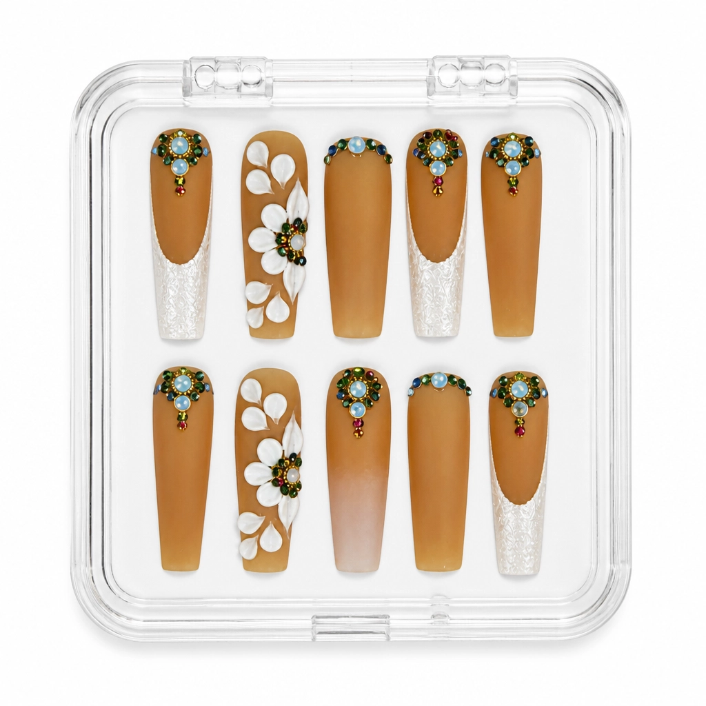 Press-on Nails Wholesale $9.90 Champagne Elegance by Yabe Vietnam