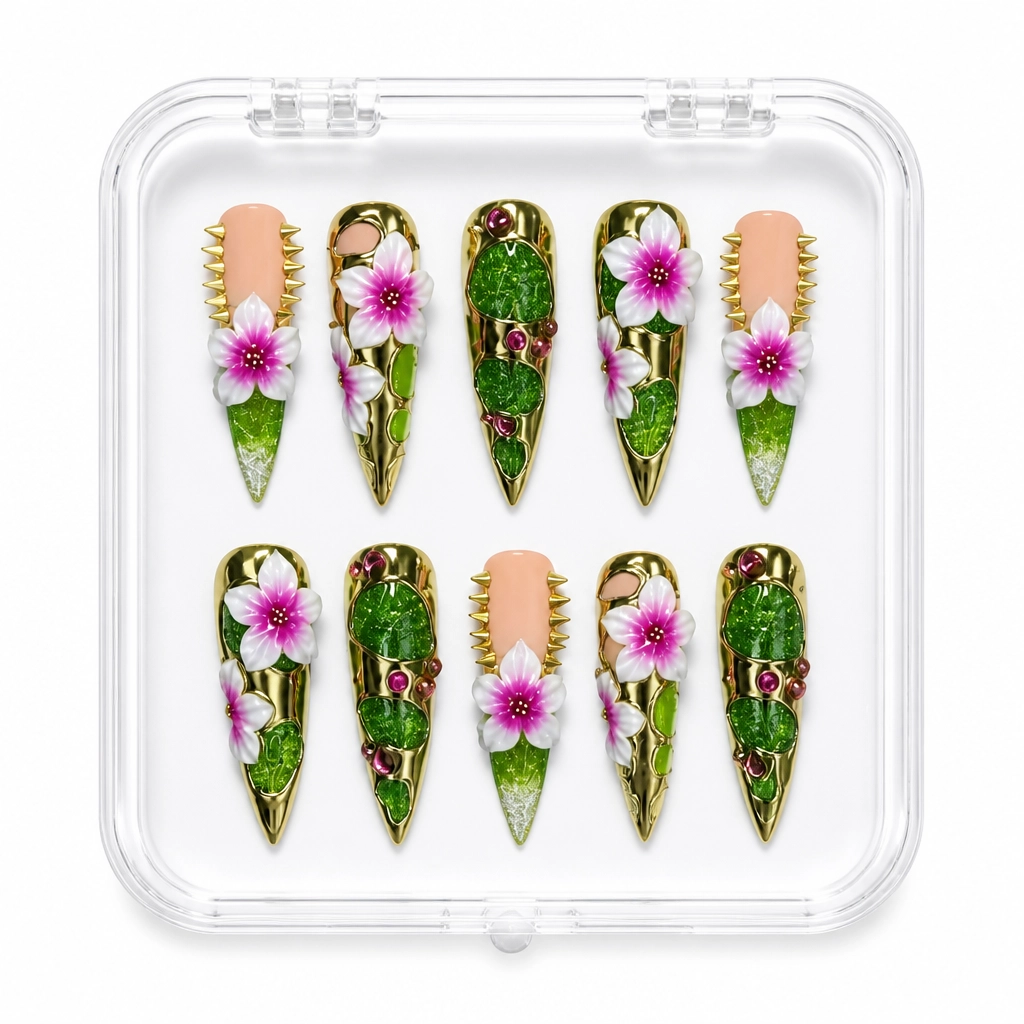 Press-on Nails Wholesale $9.90 Botanical Bloom by Yabe Vietnam