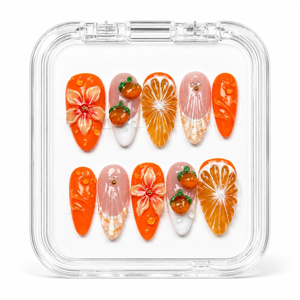 Press-on Nails Wholesale $9.90 Citrus Glow by Yabe Vietnam