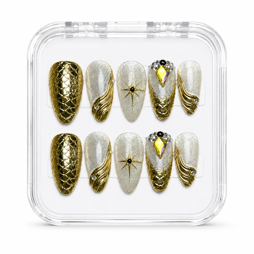 Press-on Nails Wholesale $9.90 Gilded Glamour by Yabe Vietnam