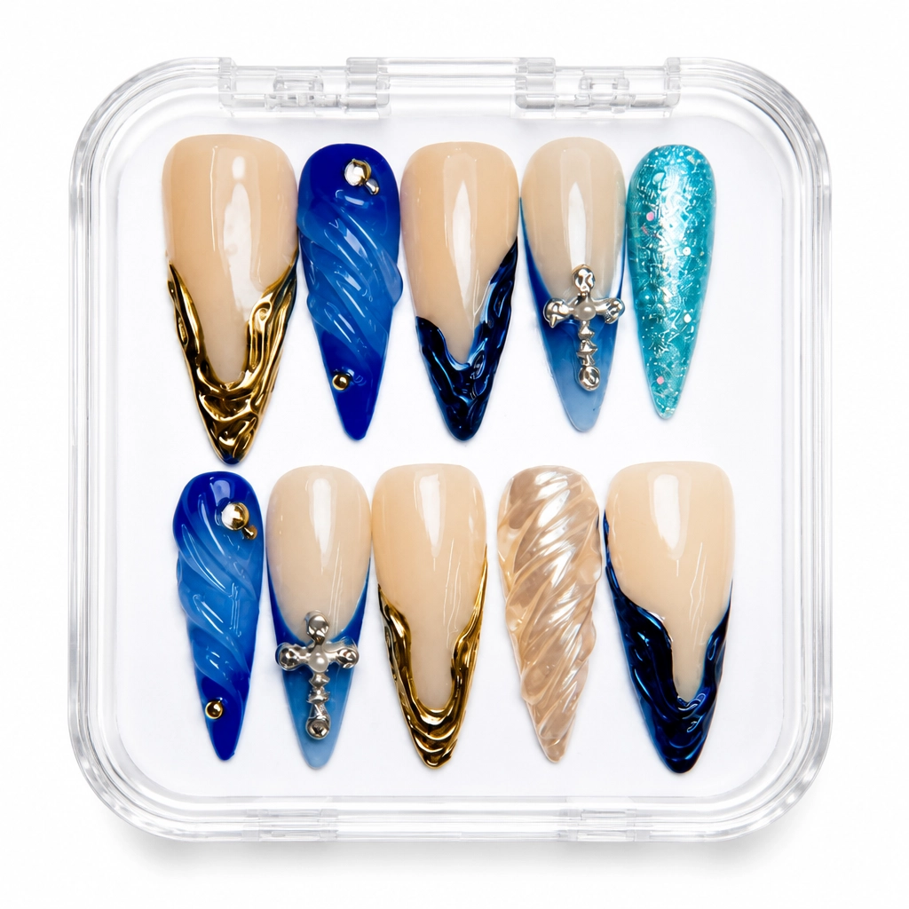 Press-on Nails Wholesale $9.90 Ivory Azure Luxe by Yabe Vietnam